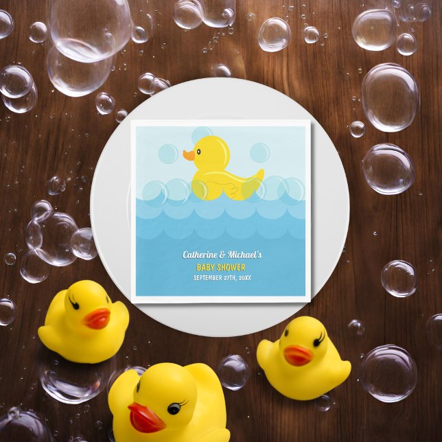 Yellow Rubber Duck Rub A Dub Dub Baby Shower Napkins (Creator Uploaded)