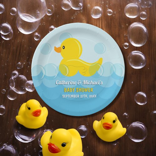 Yellow Rubber Duck Rub A Dub Dub Baby Shower Paper Plates