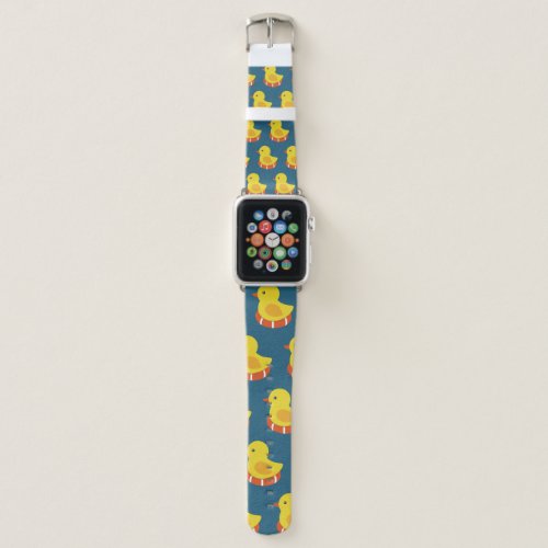 yellow rubber duck seamless pattern Vintage illus Apple Watch Band