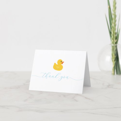 Yellow Rubber Duck Thank You Card Baby Boy