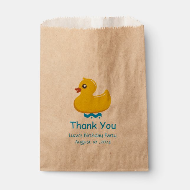 yellow rubber duck- Thank you Favor Bag (Front)