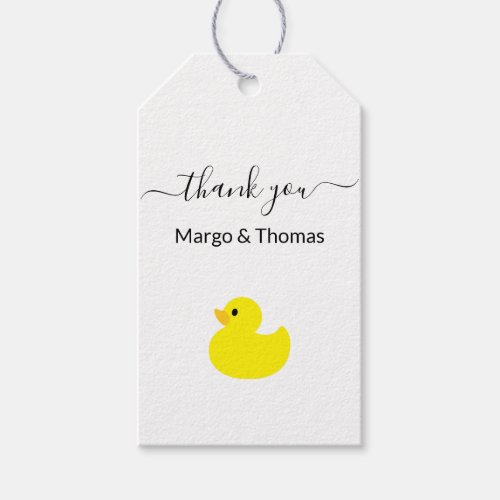 Yellow Rubber Duck Thank You Gift Tags