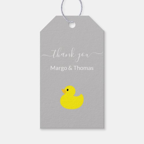 Yellow Rubber Duck Thank You Gift Tags