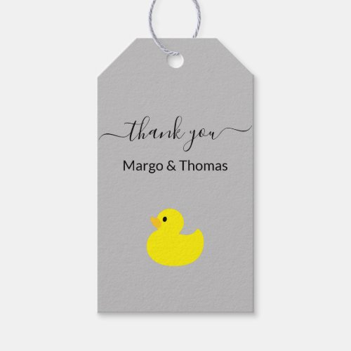 Yellow Rubber Duck Thank You Gift Tags