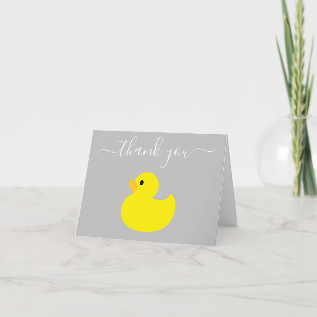Yellow Rubber Duck Thank You Note Card
