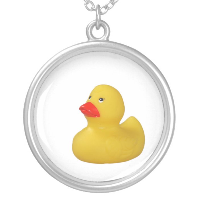 Yellow rubber duck toy fun necklace, gift