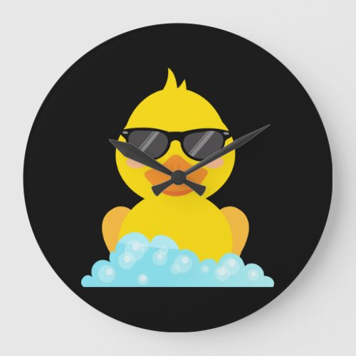 Yellow Rubber Duck with Sunglasses Large Clock