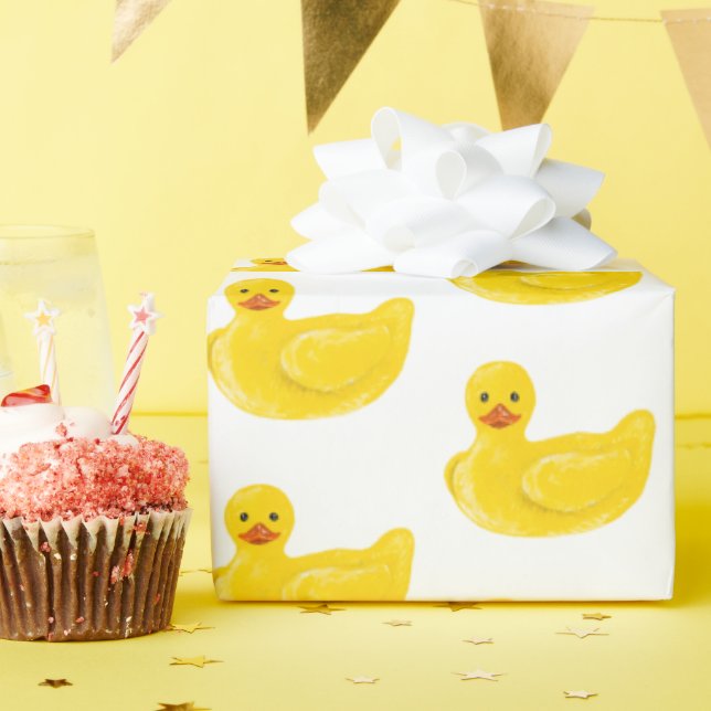 Yellow Rubber Duck Wrapping Paper (Birthday Party)