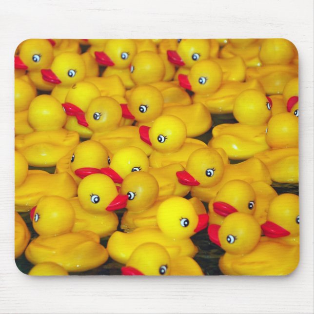Yellow rubber duckies bath time mousepad (Front)