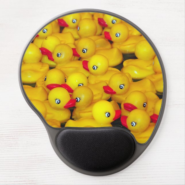 Yellow rubber duckies bathtime gel mousepad (Front)