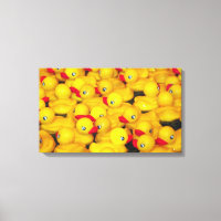 Yellow rubber duckies canvas print