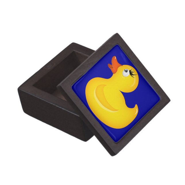 Yellow Rubber Duckies Keepsake Box (Opened)