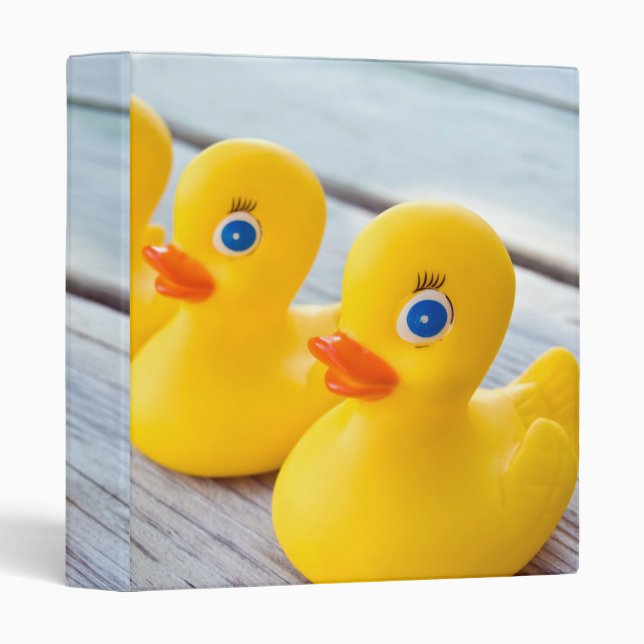 Yellow Rubber Duckling 3 Ring Binder (Front/Spine)