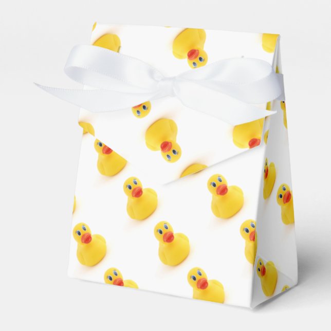 Yellow Rubber Ducks 1st Birthday Favor Boxes (Front Side)