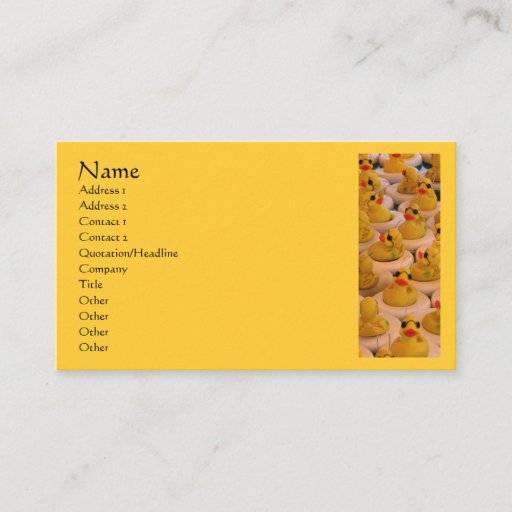 Customizable Yellow Rubber Ducks Cute Business Card