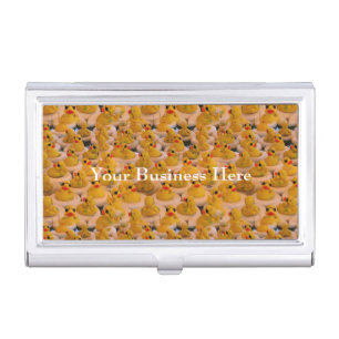 Yellow Rubber Ducks Cute Pattern Business Card Holder