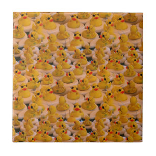 Yellow Rubber Ducks Cute Pattern Tile