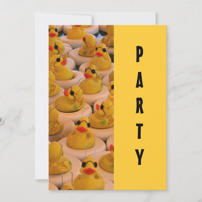 Yellow Rubber Ducks Fun Invitation (Front)