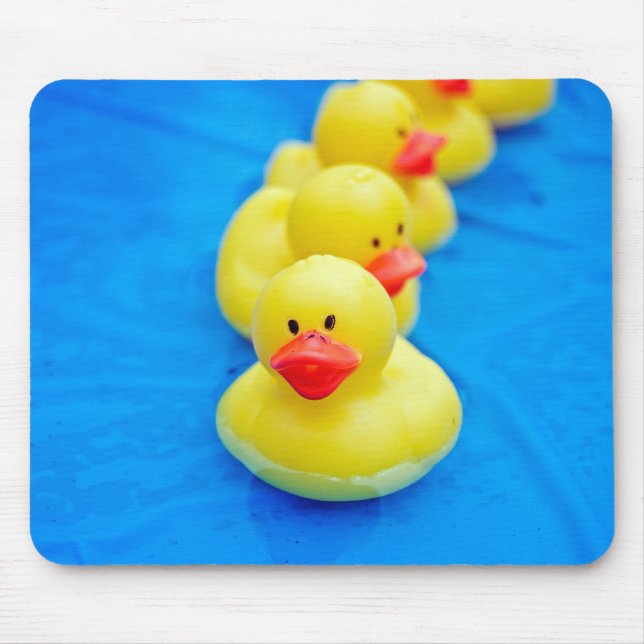 yellow rubber ducks in pool mouse pad (Front)