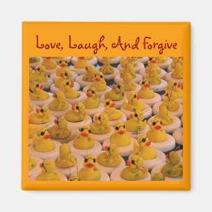 Yellow Rubber Ducks Inspirational Quote Magnet