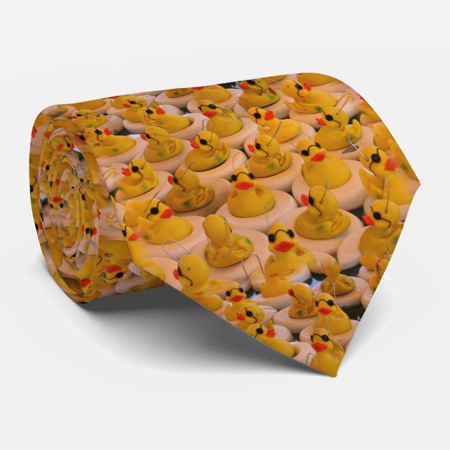 Yellow Rubber Ducks  Neck Tie (Rolled)