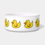 Yellow Rubber Ducks Pet Bowl<br><div class="desc">Row of yellow rubber ducks. Cartoon design.</div>