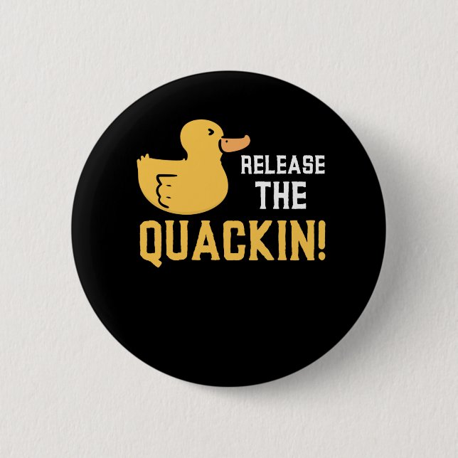 Yellow Rubber Ducks Quack Funny Duck Lover Button (Front)