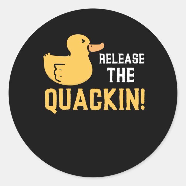 Yellow Rubber Ducks Quack Funny Duck Lover Classic Round Sticker (Front)