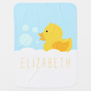 Yellow Rubber Ducky Baby Blanket