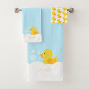 Yellow Rubber Ducky Bath Towel Set