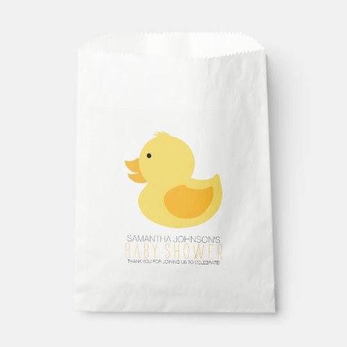 Yellow Rubber Ducky Bubble Bath Baby Shower Favor Bag