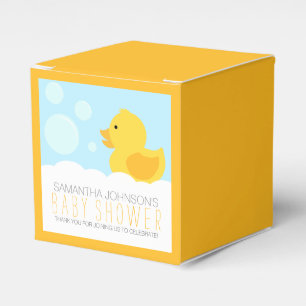 Yellow Rubber Ducky Bubble Bath Baby Shower Favor Boxes