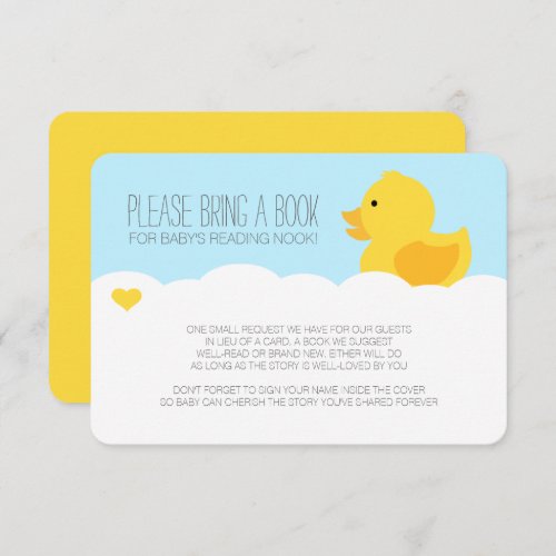 Yellow Rubber Ducky Bubble Bath Baby Shower Invitation