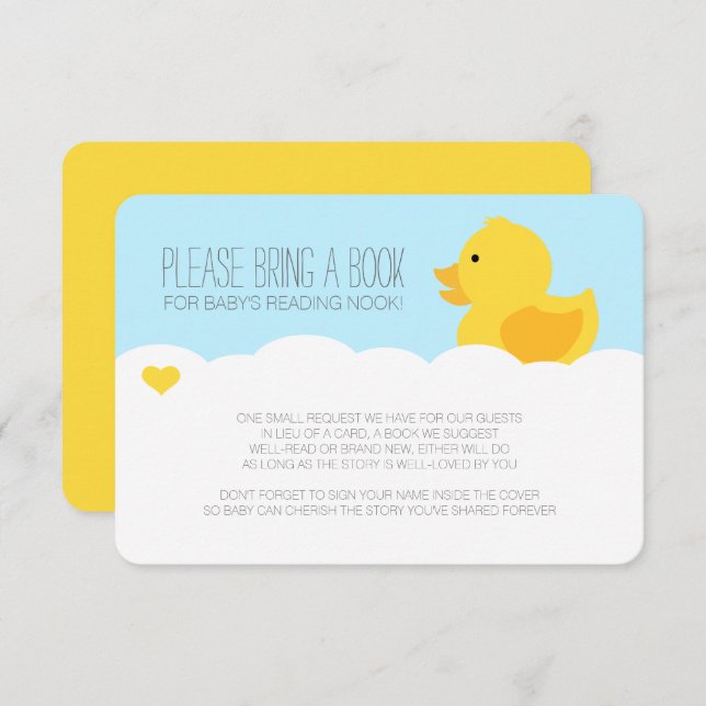 Yellow Rubber Ducky Bubble Bath Baby Shower Invitation (Front/Back)