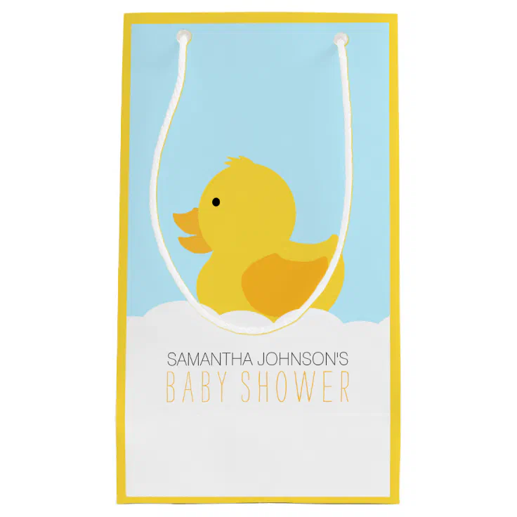 Yellow Rubber Ducky Bubble Bath Baby Shower Small Gift Bag Zazzle
