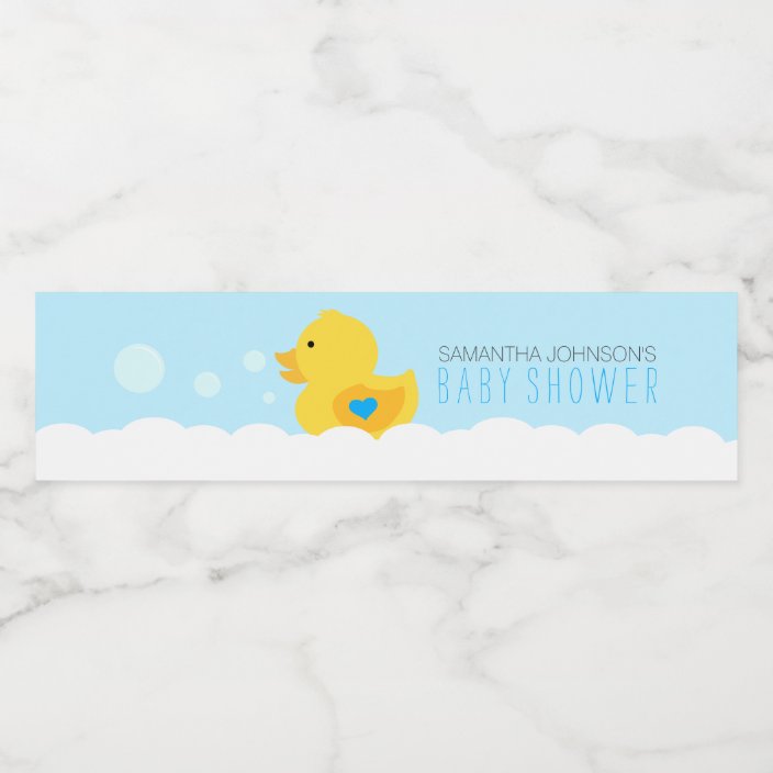 Yellow Rubber Ducky Bubble Bath Boys Baby Shower Water Bottle