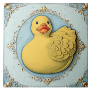 Yellow Rubber Ducky Cute Duck Duckie Toy Bathroom Ceramic Tile