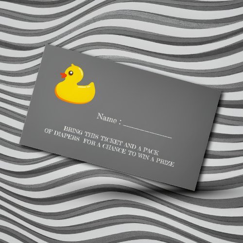Yellow rubber ducky _ diaper raffle enclosure card