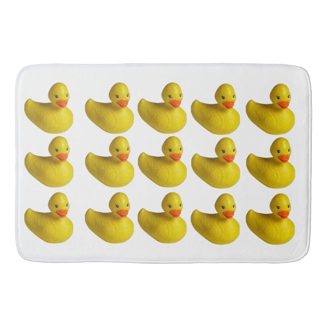 Yellow Rubber Ducky Duck Fun Kids Bath Time Bath Mat (Front)