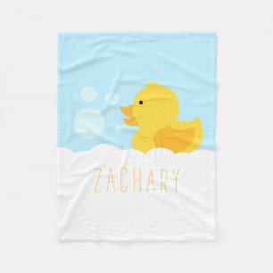 Yellow Rubber Ducky Fleece Blanket
