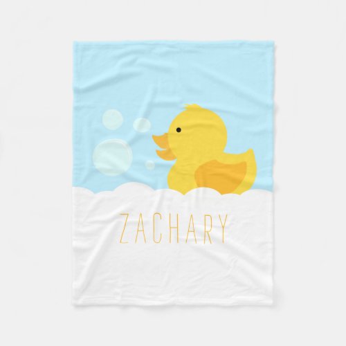 Yellow Rubber Ducky Fleece Blanket