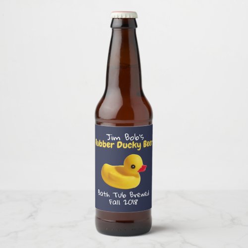 Yellow Rubber Ducky Funny Custom Beer Label