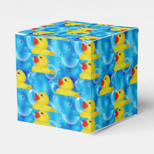 Yellow Rubber Ducky in Bubbles Favor Boxes