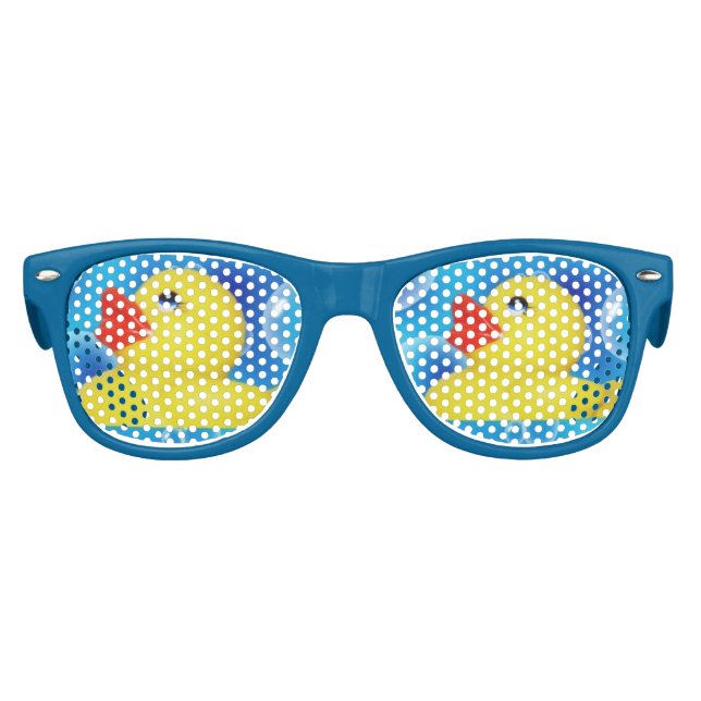 Yellow Rubber Ducky in Bubbles Kids Sunglasses (Front)
