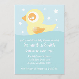 Yellow Rubber Ducky Invitation