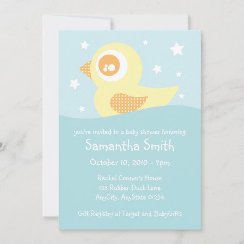 Yellow Rubber Ducky Invitation