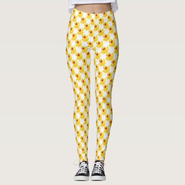 Yellow Rubber Ducky Pattern Leggings (Front)