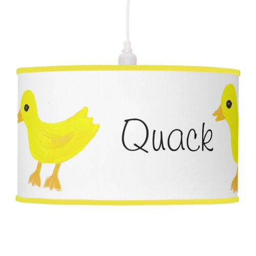 Yellow Rubber Ducky Quack Quack Nursery Pendant Ceiling Lamp