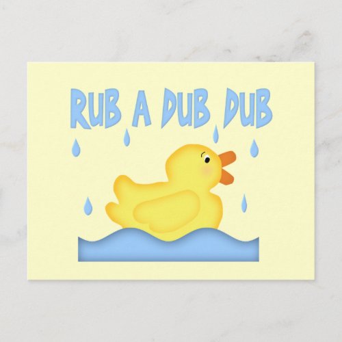 Yellow Rubber Ducky Rub A Dub Dub Postcard