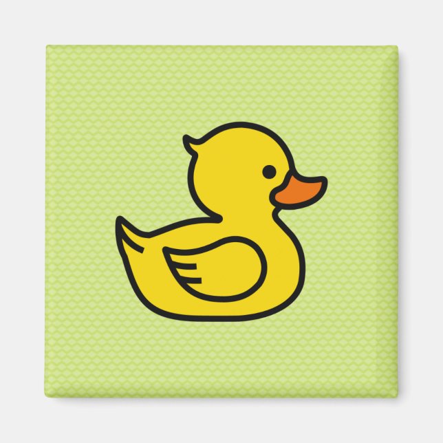 Yellow Rubber Ducky Square Magnet (Front)
